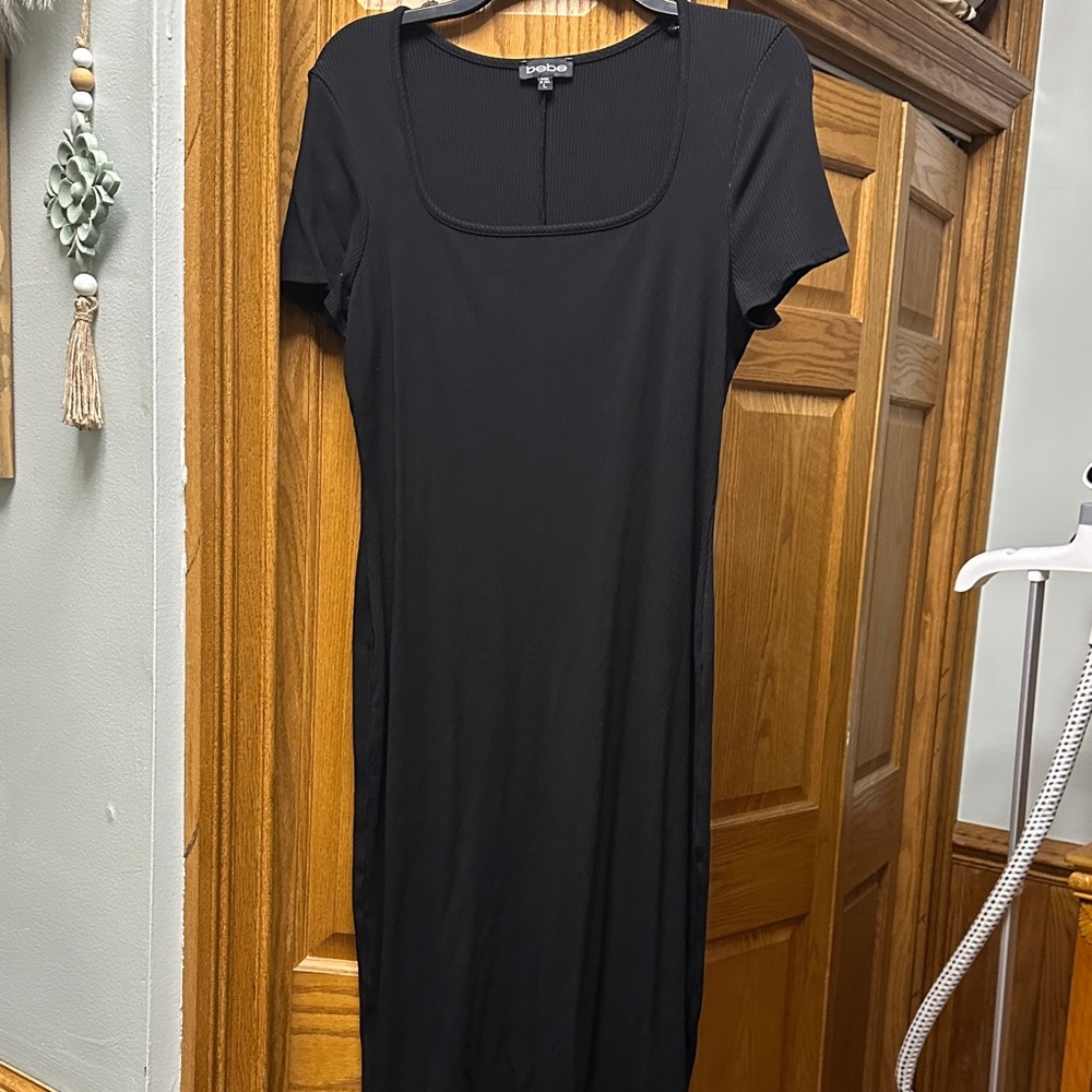 bebe Elegant Black Midi Dress - Picture 3 of 7